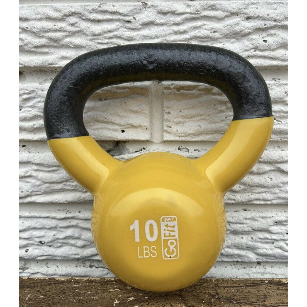 GoFit 10 lbs Coated Iron Kettlebell Weight Lifting